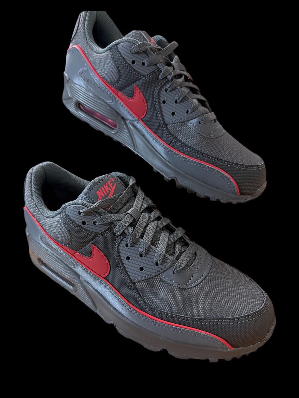 Nike AIR MAX 90 PRM Men’s Dark Gray/ Red / Black Men’s size 11 NEW